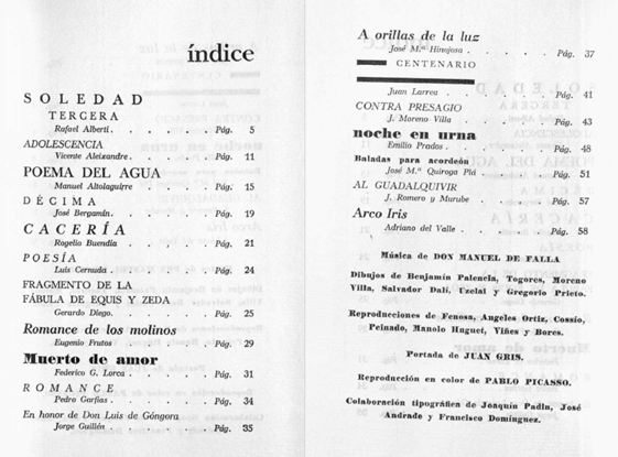 Figure 4: Table of contents Litoral No. 5,6,7